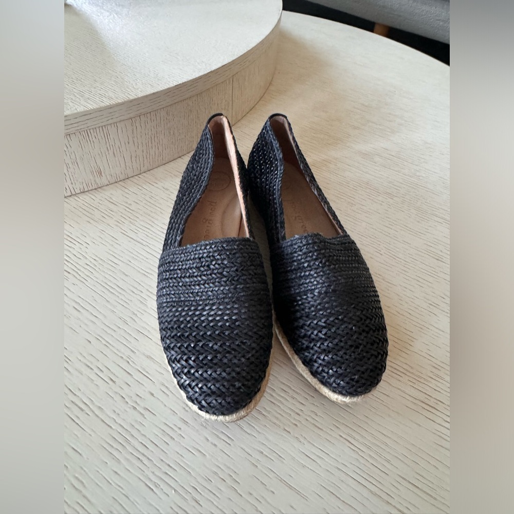 Paul Green Lori Espadrille Flat size 7 Black Leather
